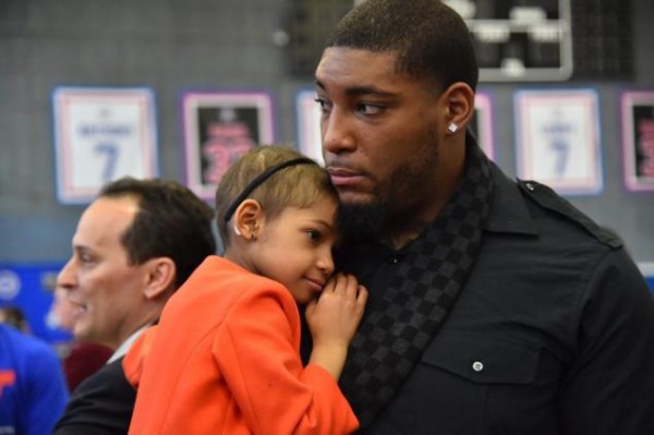 Devon Still and his daughter Leah are pictured earlier this year during a visit to New York.